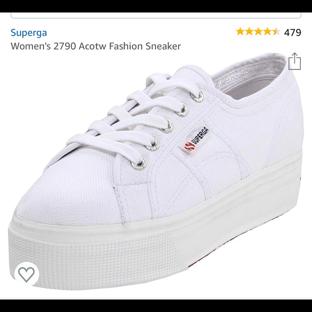 Womens Superga size 6 white platform sneaker